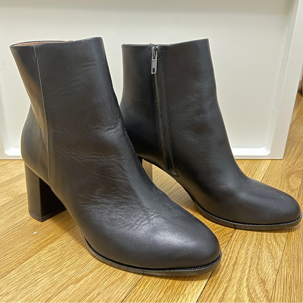 Madewell Elegant Black Heeled Ankle Booties Boots - Picture 5 of 8